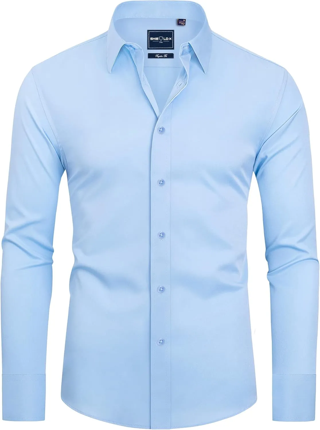 Alimens & Gentle Slim Fit Mens Dress Shirts Long Sleeve Dress Shirts for Men Stain Sheild Button Down Shirt Men Big