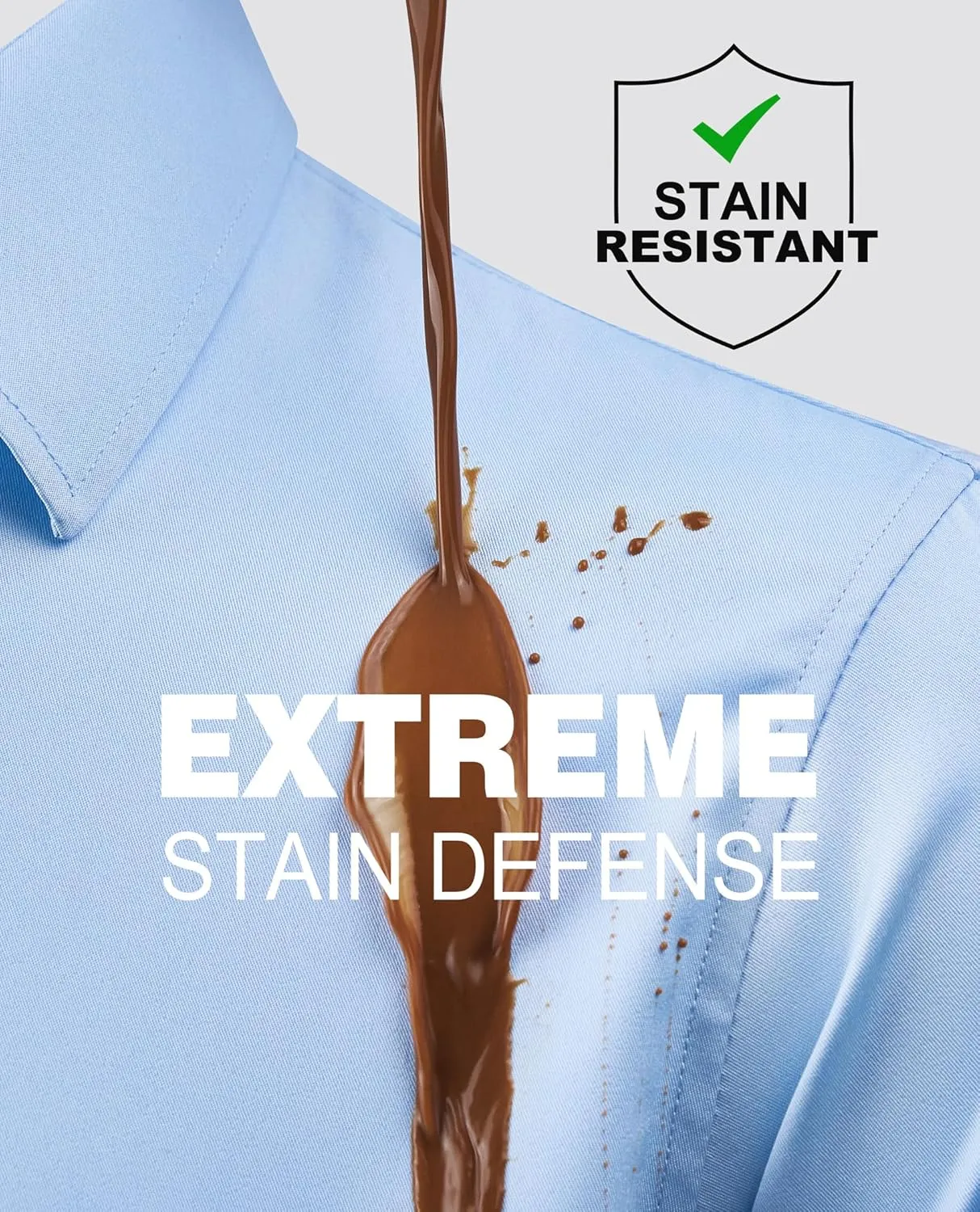 Alimens & Gentle Slim Fit Mens Dress Shirts Long Sleeve Dress Shirts for Men Stain Sheild Button Down Shirt Men Big