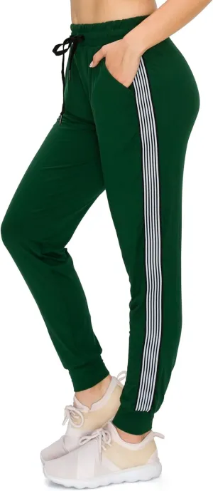 ALWAYS Women Joggers Casual Sweatpants - Super Soft Light Comfy Lounge Striped Pants with Pockets
