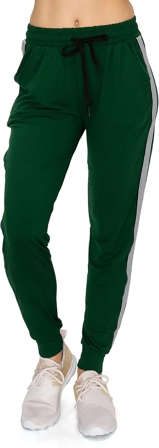 ALWAYS Women Joggers Casual Sweatpants - Super Soft Light Comfy Lounge Striped Pants with Pockets