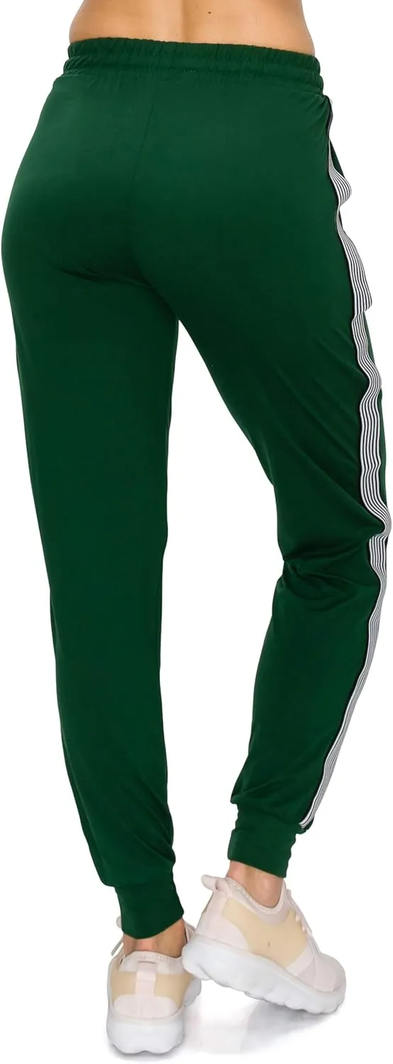 ALWAYS Women Joggers Casual Sweatpants - Super Soft Light Comfy Lounge Striped Pants with Pockets