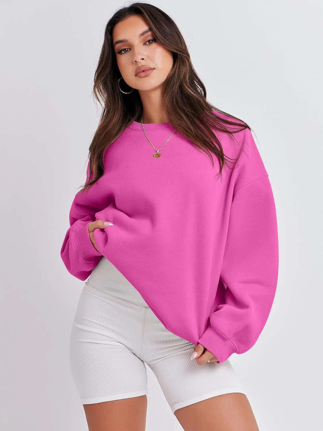 ANRABESS Women's Sweatshirts Crewneck Fleece Oversized Pullover Hoodies Cute Shirts Tops Teen Girls Preppy Clothes 2025