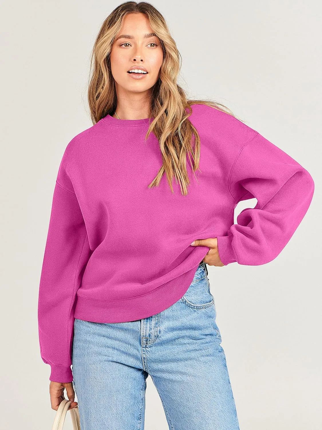 ANRABESS Women's Sweatshirts Crewneck Fleece Oversized Pullover Hoodies Cute Shirts Tops Teen Girls Preppy Clothes 2025
