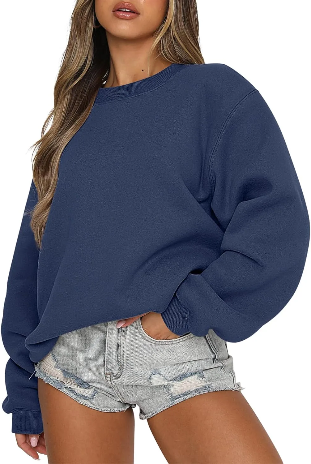 ANRABESS Women's Sweatshirts Crewneck Fleece Oversized Pullover Hoodies Cute Shirts Tops Teen Girls Preppy Clothes 2025