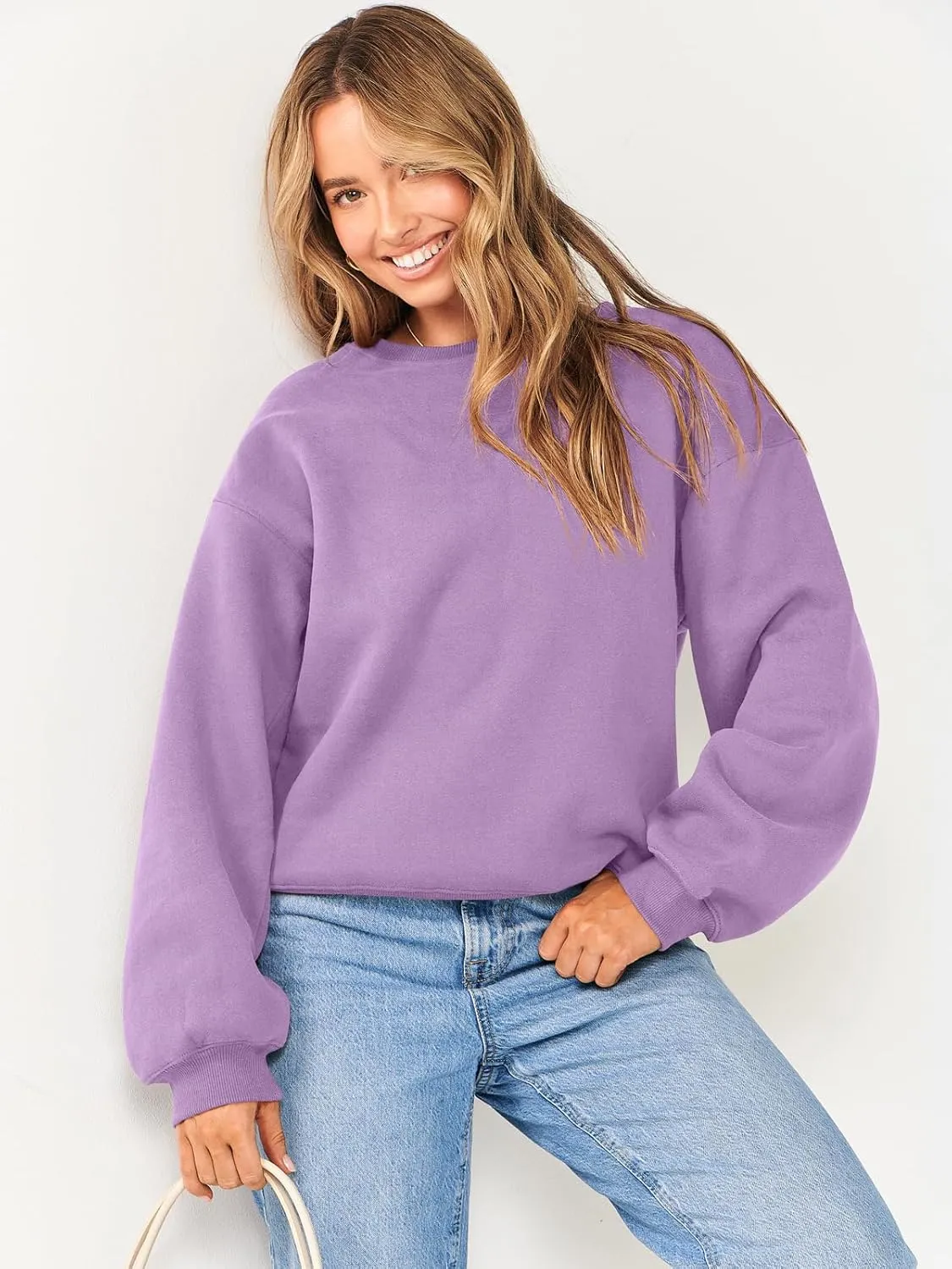 ANRABESS Women's Sweatshirts Crewneck Fleece Oversized Pullover Hoodies Cute Shirts Tops Teen Girls Preppy Clothes 2025