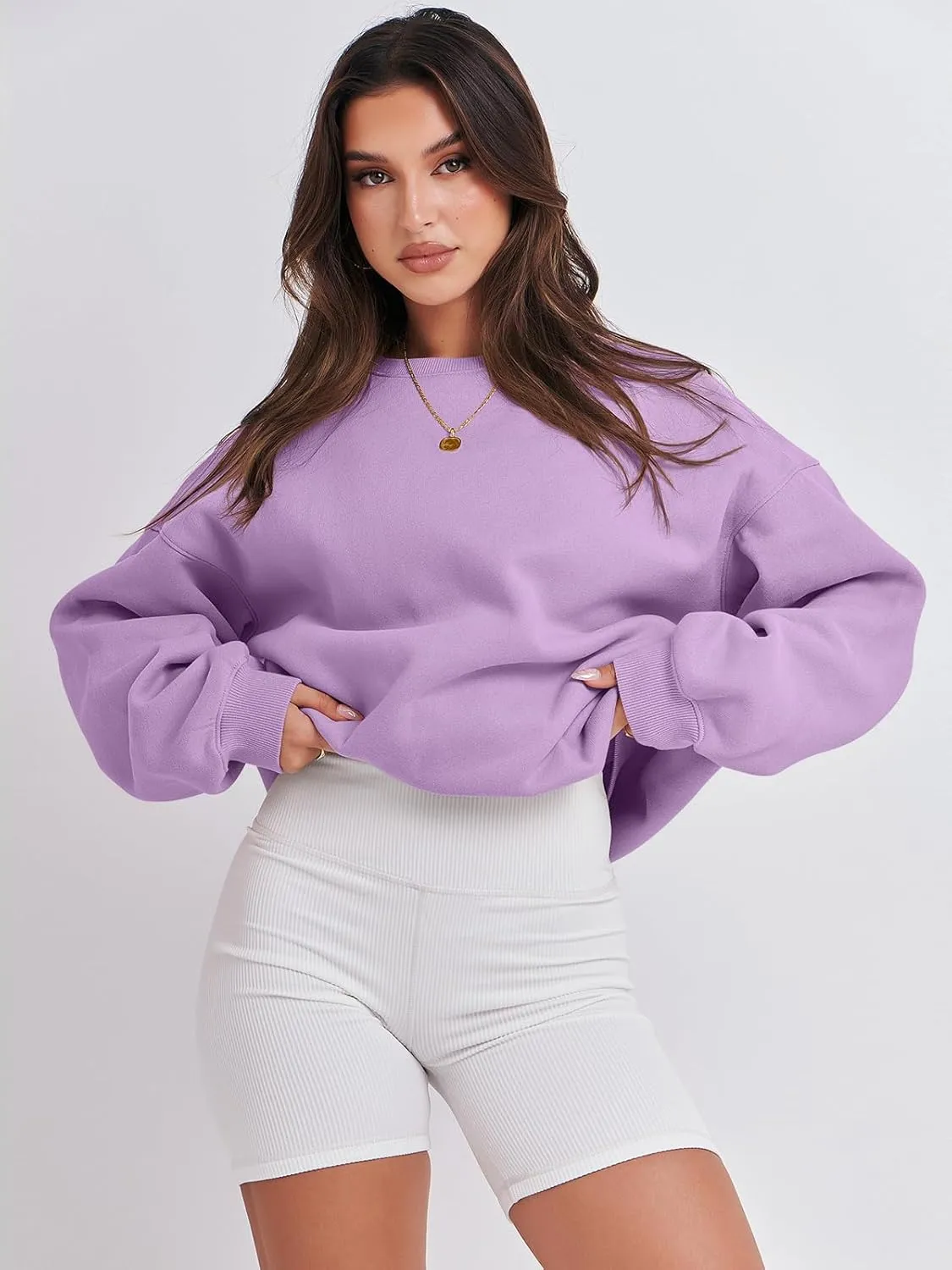ANRABESS Women's Sweatshirts Crewneck Fleece Oversized Pullover Hoodies Cute Shirts Tops Teen Girls Preppy Clothes 2025