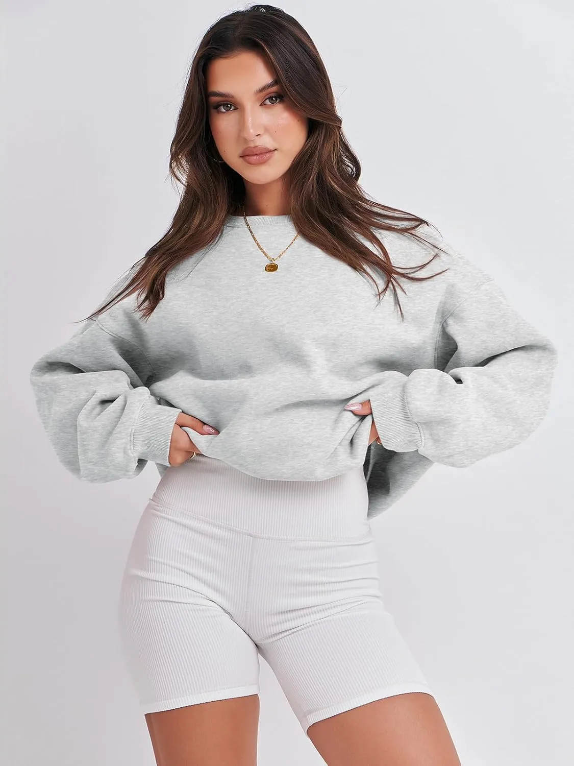 ANRABESS Women's Sweatshirts Crewneck Fleece Oversized Pullover Hoodies Cute Shirts Tops Teen Girls Preppy Clothes 2025