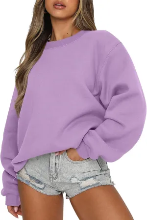ANRABESS Women's Sweatshirts Crewneck Fleece Oversized Pullover Hoodies Cute Shirts Tops Teen Girls Preppy Clothes 2025