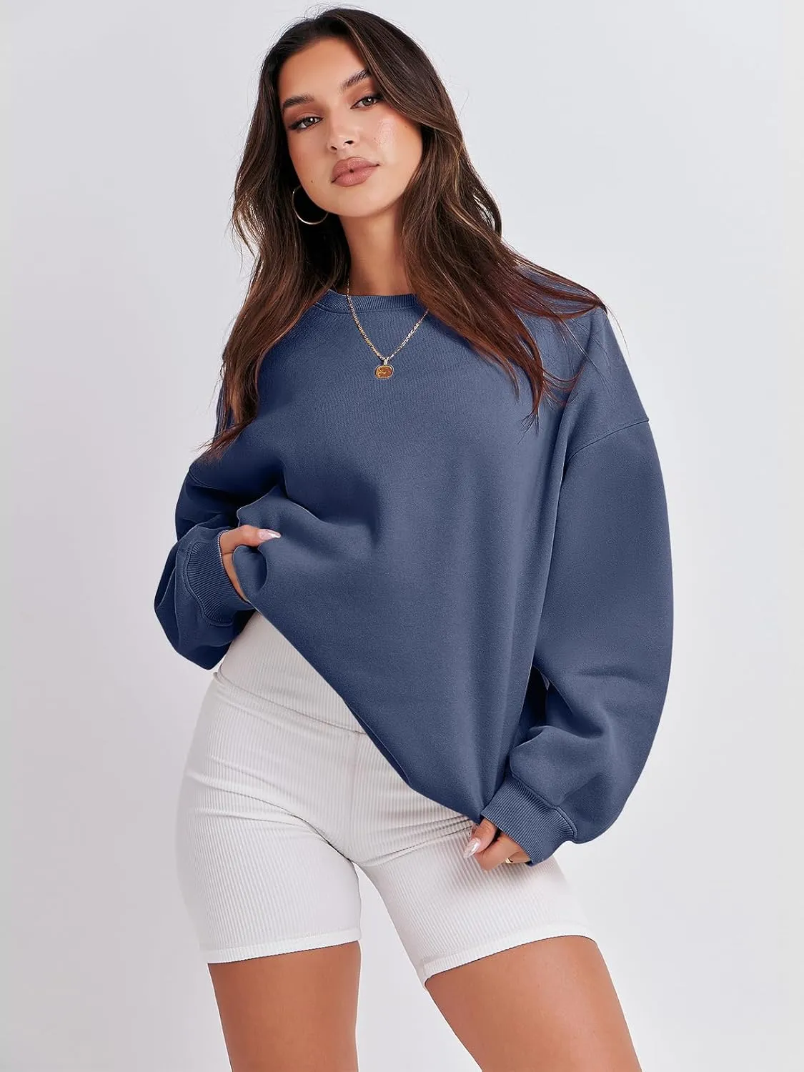 ANRABESS Women's Sweatshirts Crewneck Fleece Oversized Pullover Hoodies Cute Shirts Tops Teen Girls Preppy Clothes 2025