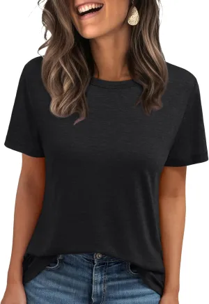 AUTOMET Summer Tops Women Spring Short Sleeve Shirts Beach Vacation Outfits Plus Size Workout Tshirts Casual Clothes 2025