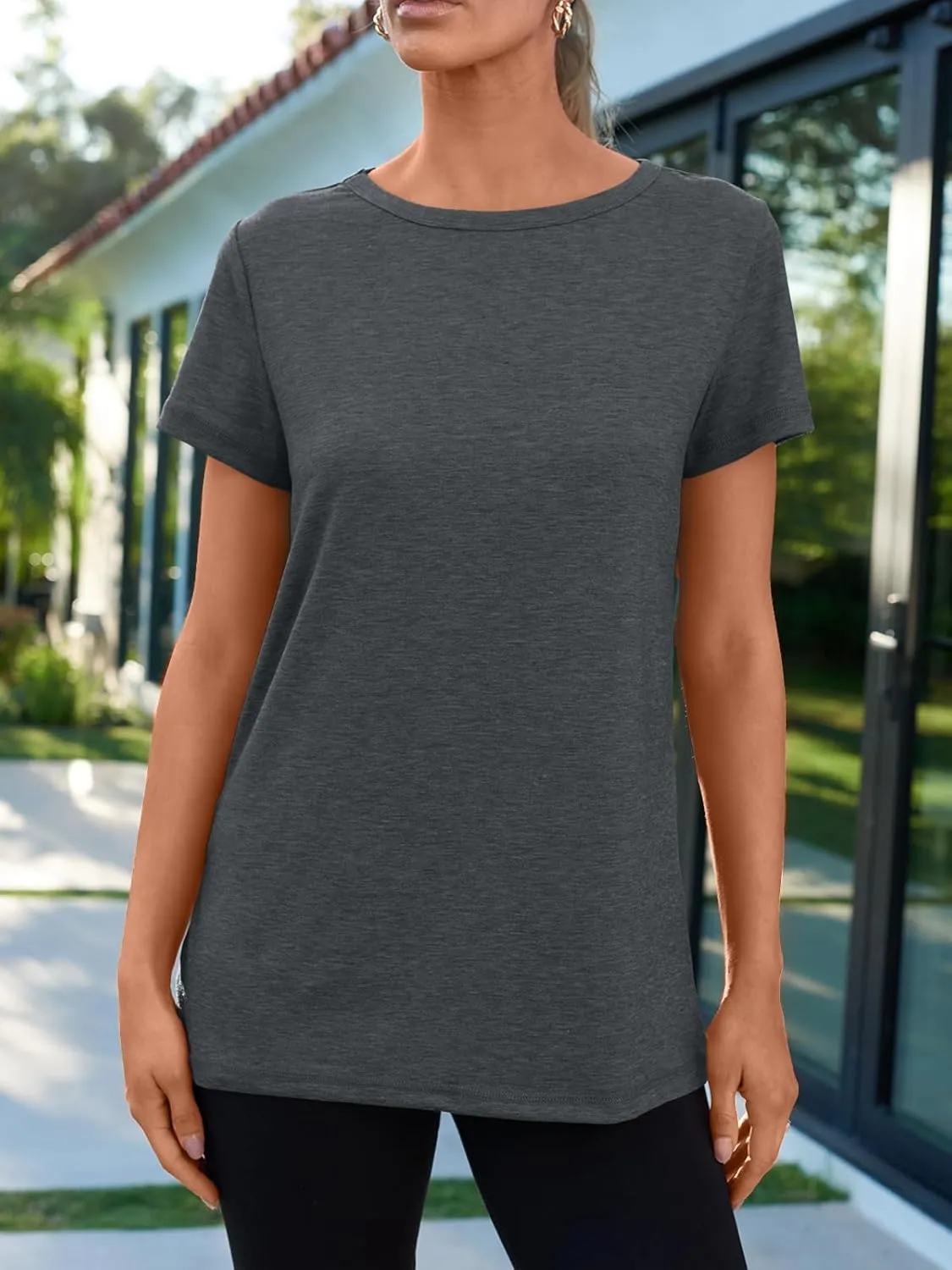 AUTOMET Summer Tops Women Spring Short Sleeve Shirts Beach Vacation Outfits Plus Size Workout Tshirts Casual Clothes 2025