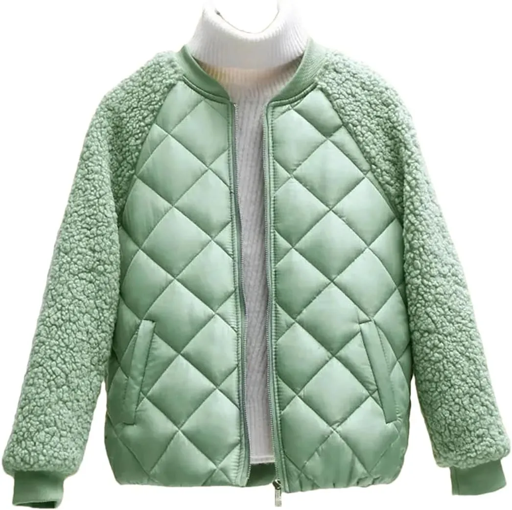 Autumn Winter Women's Cotton Coat Hooded Loose Imitation Lamb Wool Padded Jacket Thin Cotton Short Coat
