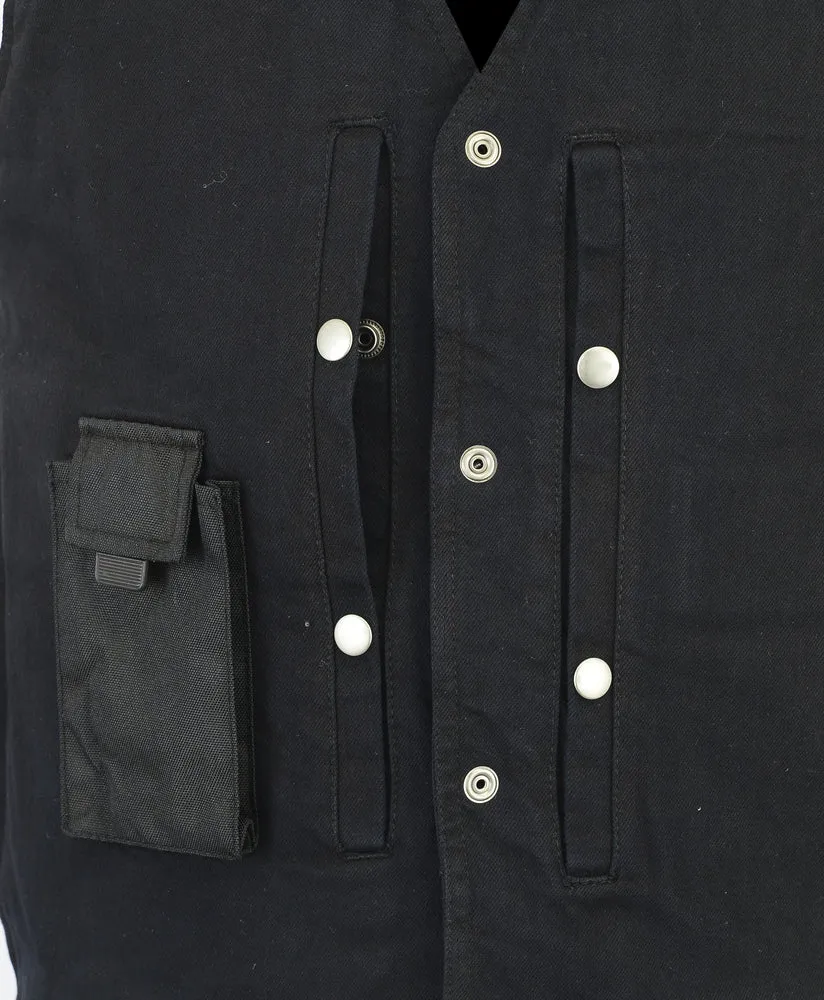 BK Men's Single Back Panel Concealed Carry Denim Vest