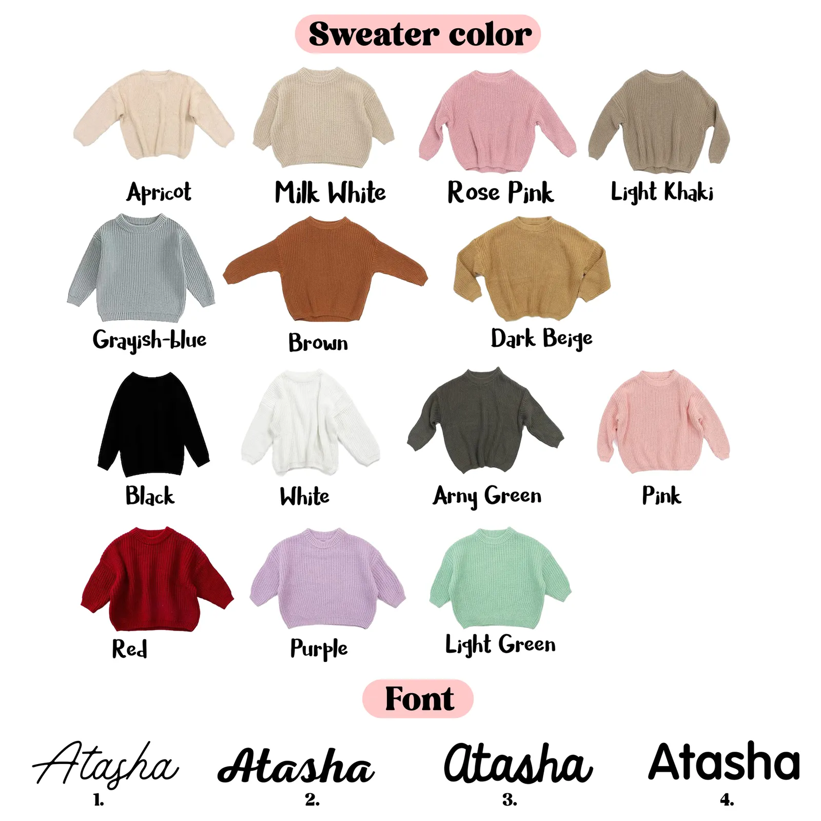 Cherished Custom Baby Sweaters, Baby Shower Gift, Personalized Toddler Knit Sweater KS04