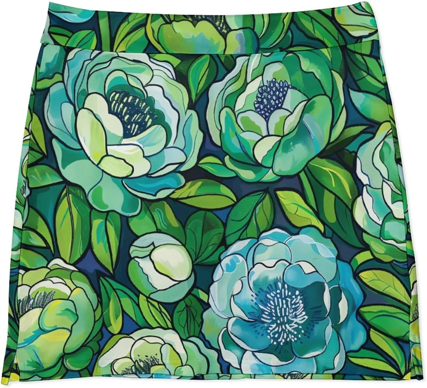 Colorful Illustration Flamingos Pattern Women's Athletic Skirts Light Proof A-line Trouser Skirt with Shorts Pockets