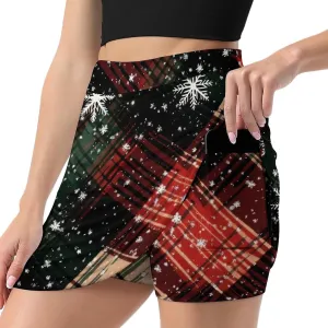 Colorful Illustration Flamingos Pattern Women's Athletic Skirts Light Proof A-line Trouser Skirt with Shorts Pockets