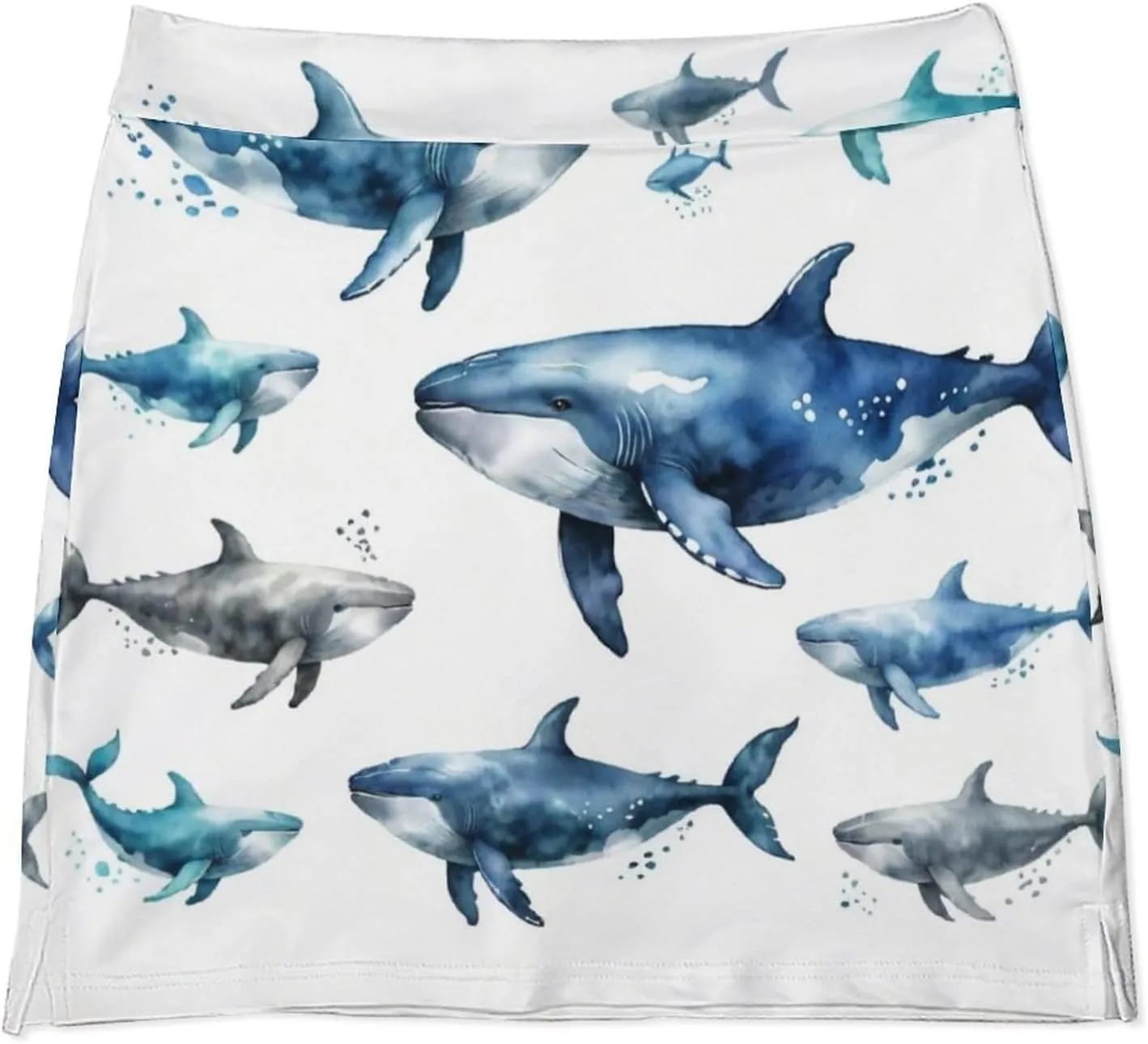 Colorful Illustration Flamingos Pattern Women's Athletic Skirts Light Proof A-line Trouser Skirt with Shorts Pockets