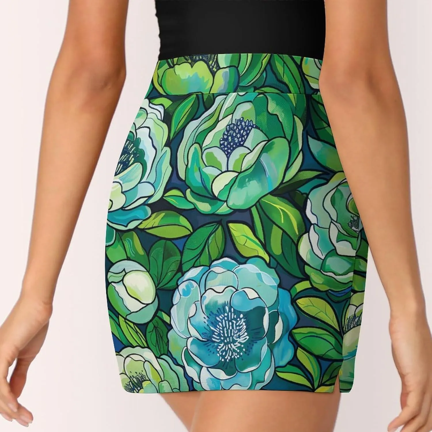 Colorful Illustration Flamingos Pattern Women's Athletic Skirts Light Proof A-line Trouser Skirt with Shorts Pockets