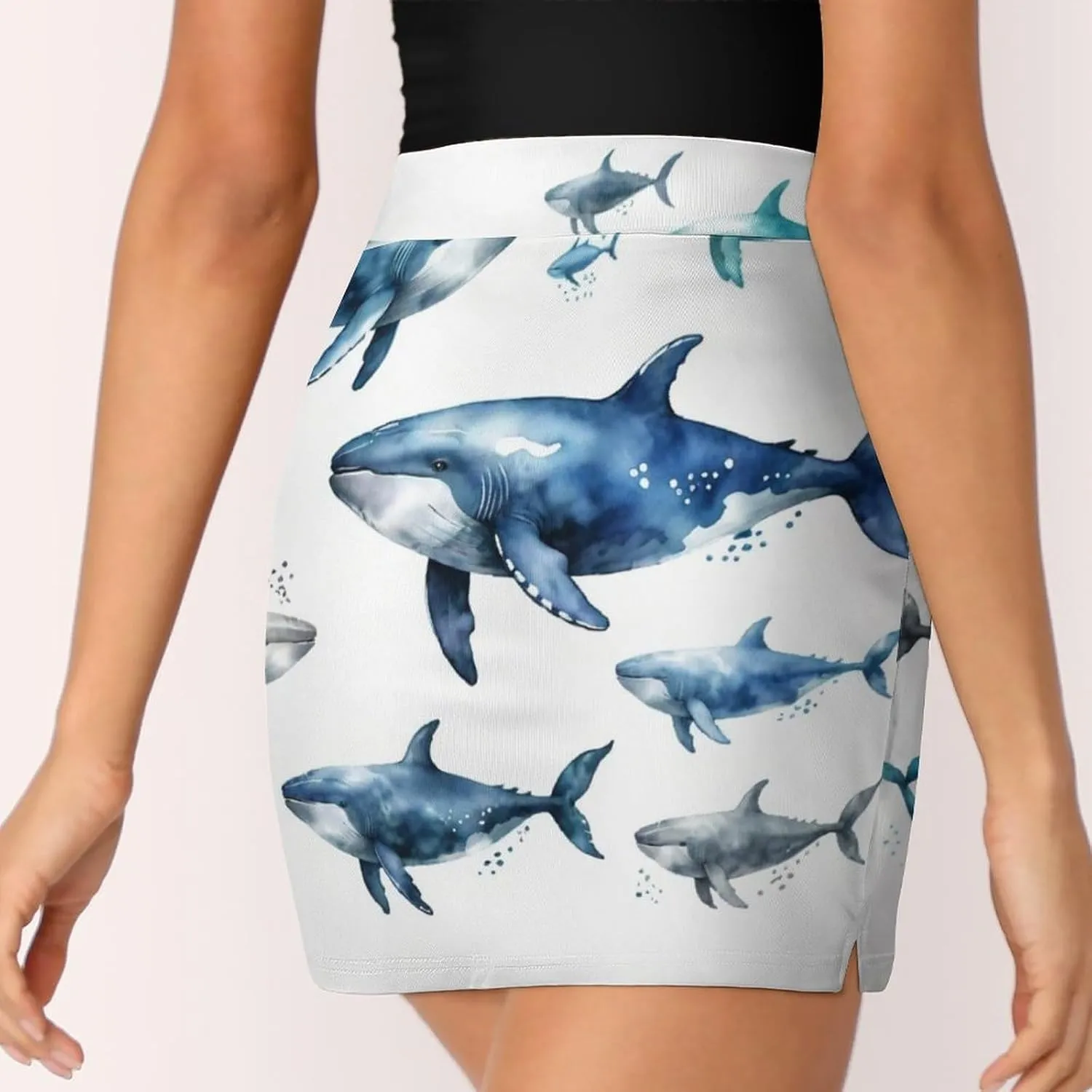 Colorful Illustration Flamingos Pattern Women's Athletic Skirts Light Proof A-line Trouser Skirt with Shorts Pockets