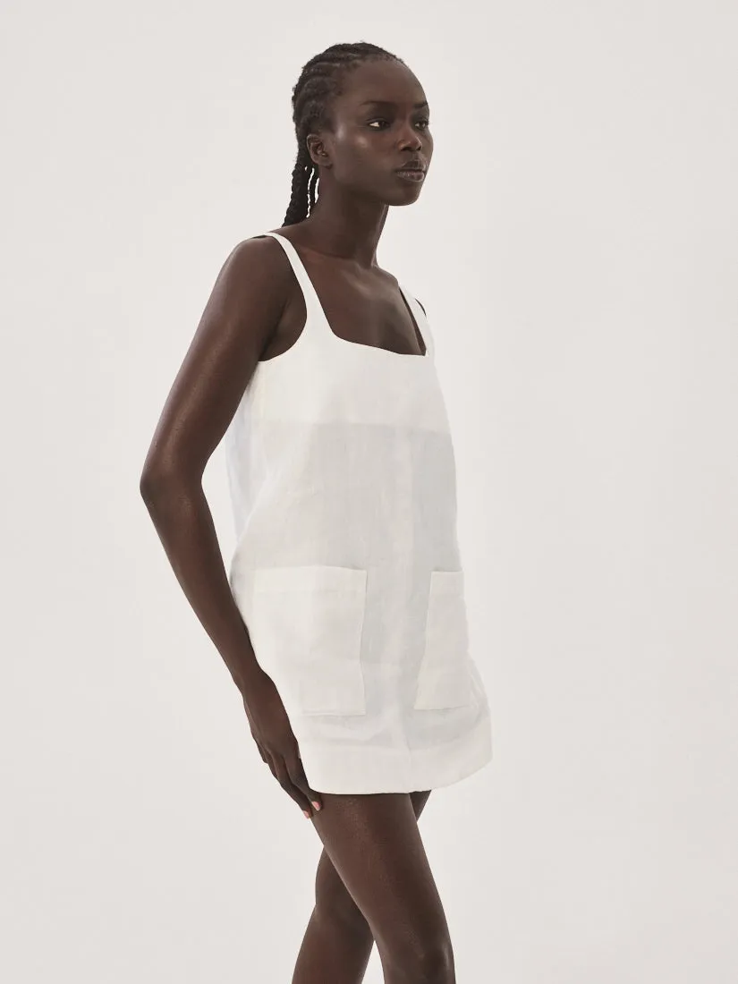 Delphi A-line Mini Dress - White