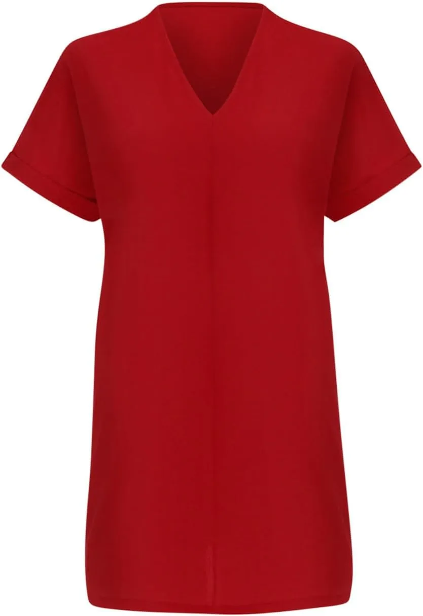 Dresses for Women V Neck Spring Summer Ruffle Short Sleeve Simple Mini Dress Casual Flowy Shift Graduation Dress with Pockets