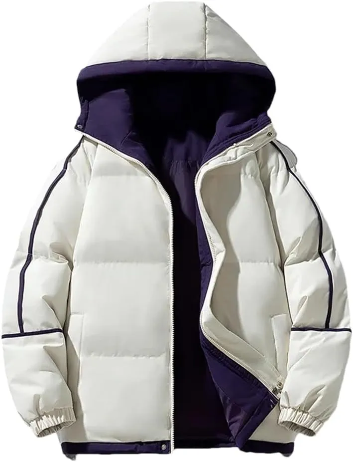 Dvbfufv Men's Korean Fashion Winter Jackets Men Cotton Padded Jackets Couple Puffer Jacket Outdoor Parka Coat