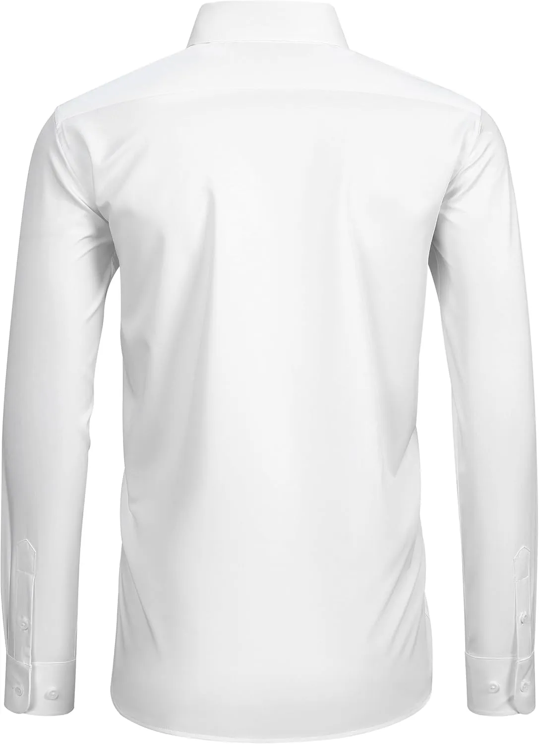 FAHIZO Men's Dress Shirt Regular Fit Soild Business Formal Long Sleeve Button Up Stretch Shirts