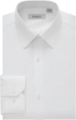 FAHIZO Men's Dress Shirt Regular Fit Soild Business Formal Long Sleeve Button Up Stretch Shirts