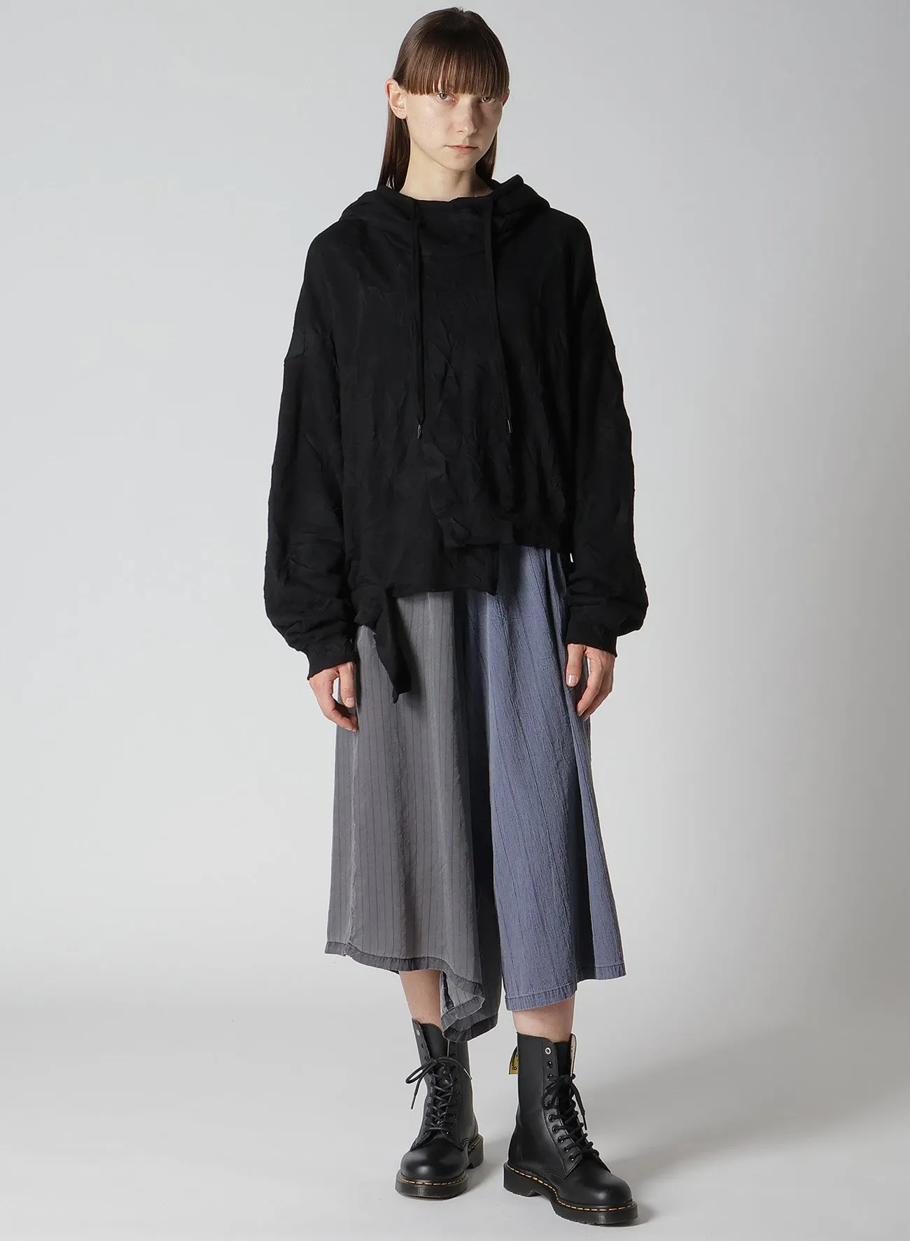 FRENCH DROPPED HEM HOODED T