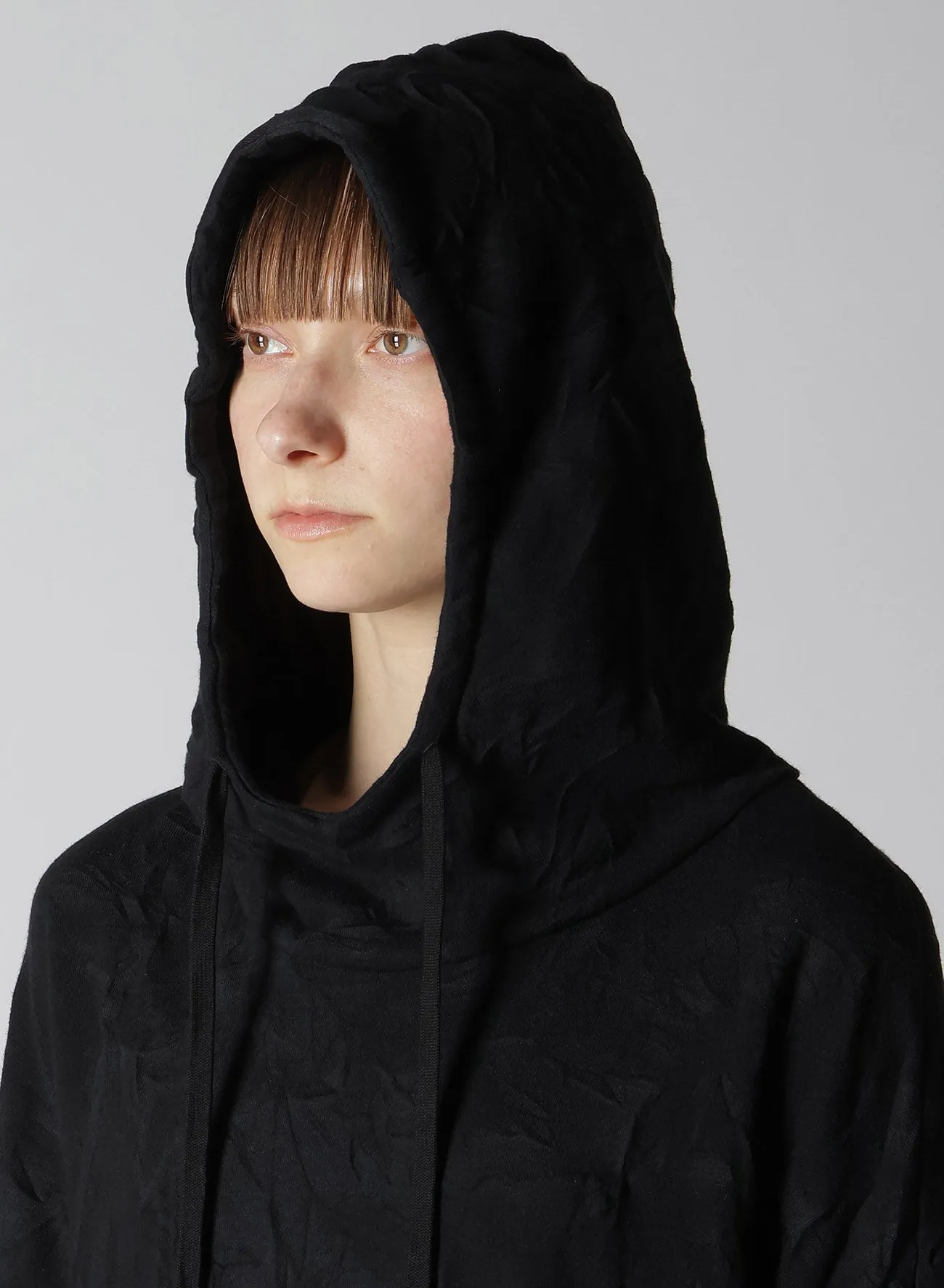 FRENCH DROPPED HEM HOODED T