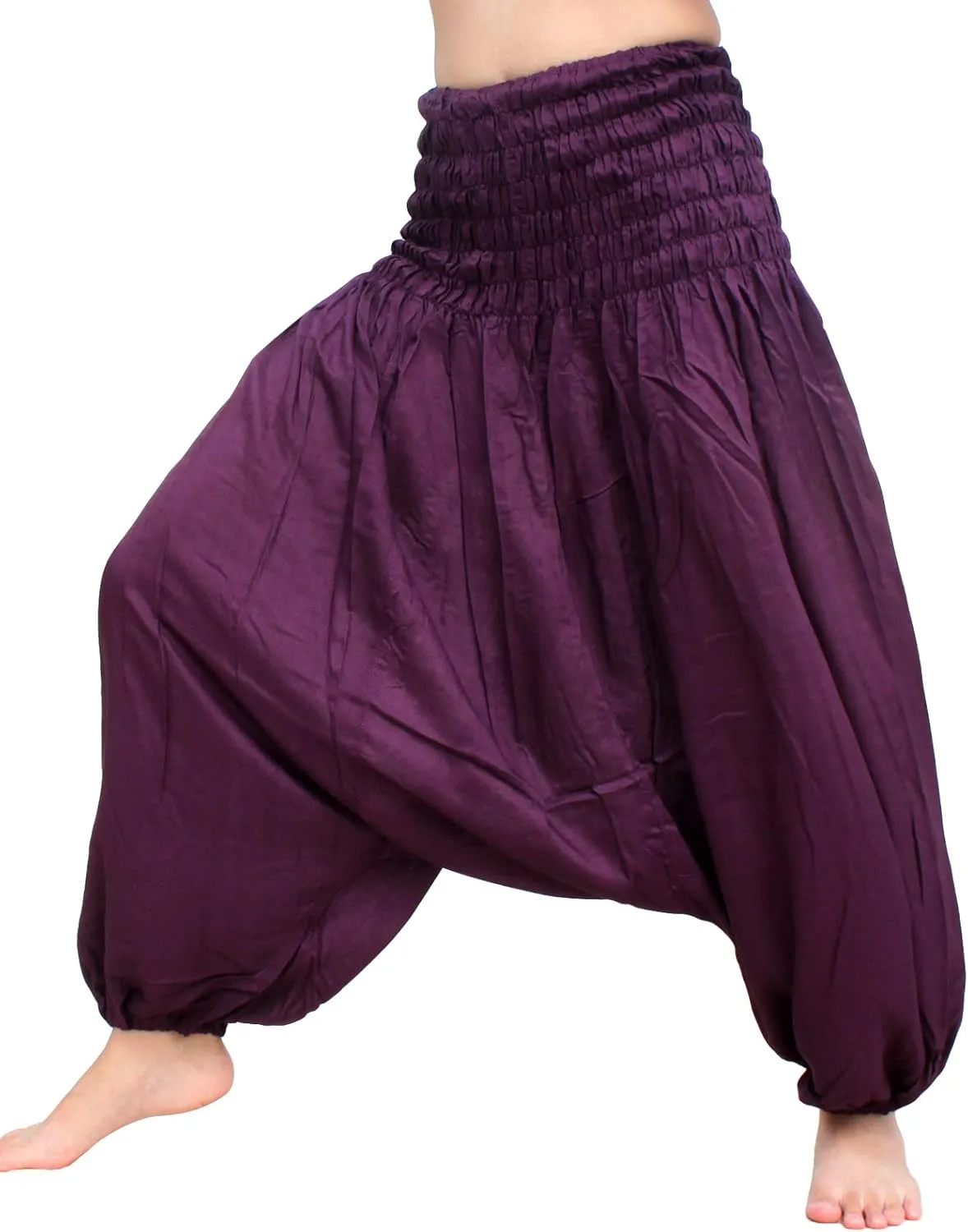 Full Funk Light Plain Rayon Viscose Smock Harem Baggy Mao Pants