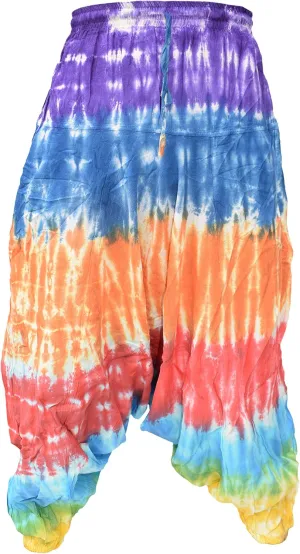 Gheri Men's Light Cotton Drop Crotch Ninja Aladdin Genie Harem Pants Trousers