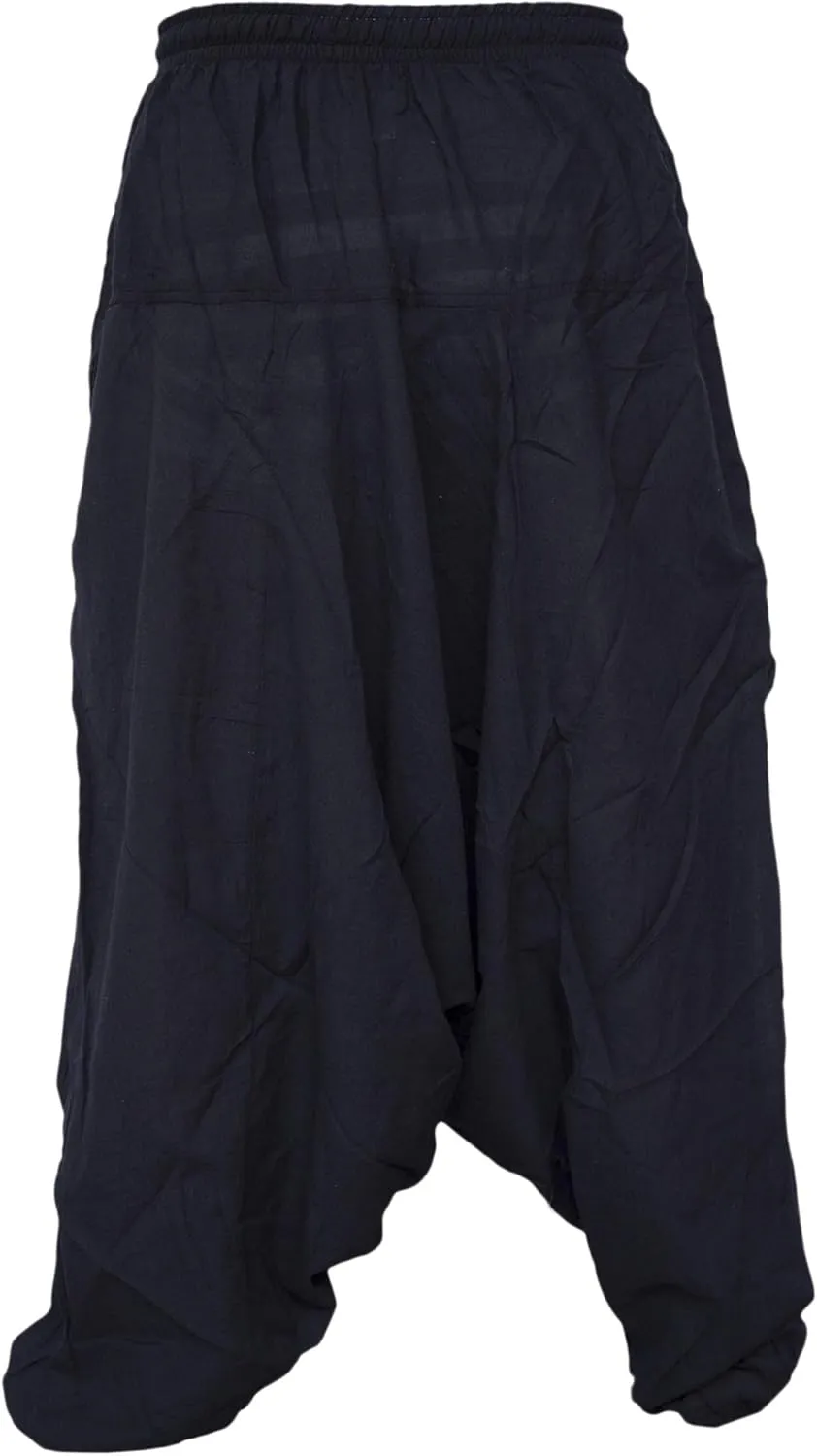Gheri Men's Light Cotton Drop Crotch Ninja Aladdin Genie Harem Pants Trousers