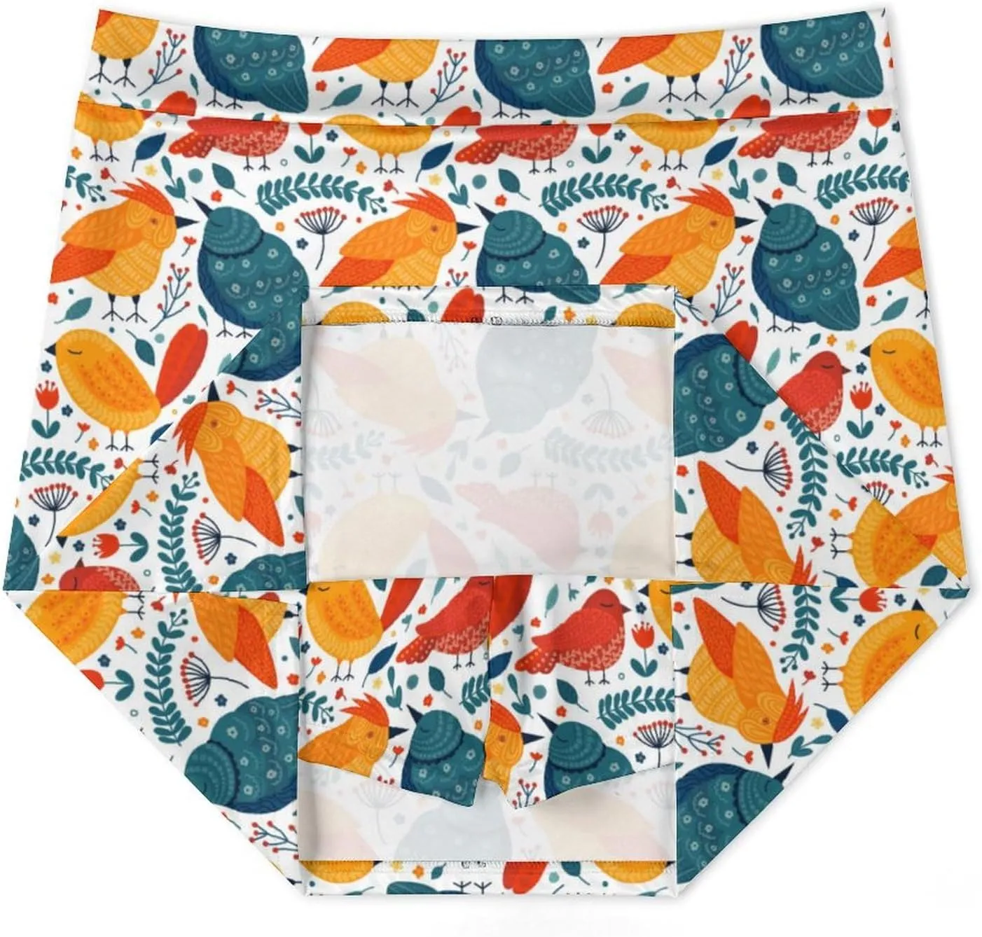 Green PlantPattern Women's Athletic Skirts Light Proof A-line Trouser Skirt with Shorts Pockets