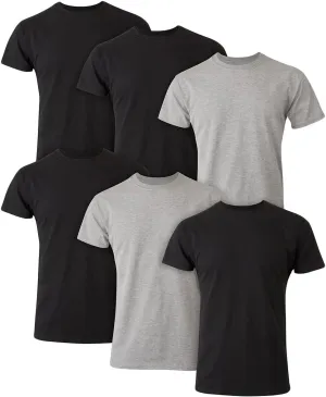 Hanes Men's Ultimate Soft and Breathable Crewneck Undershirts, 6 Pack Black M