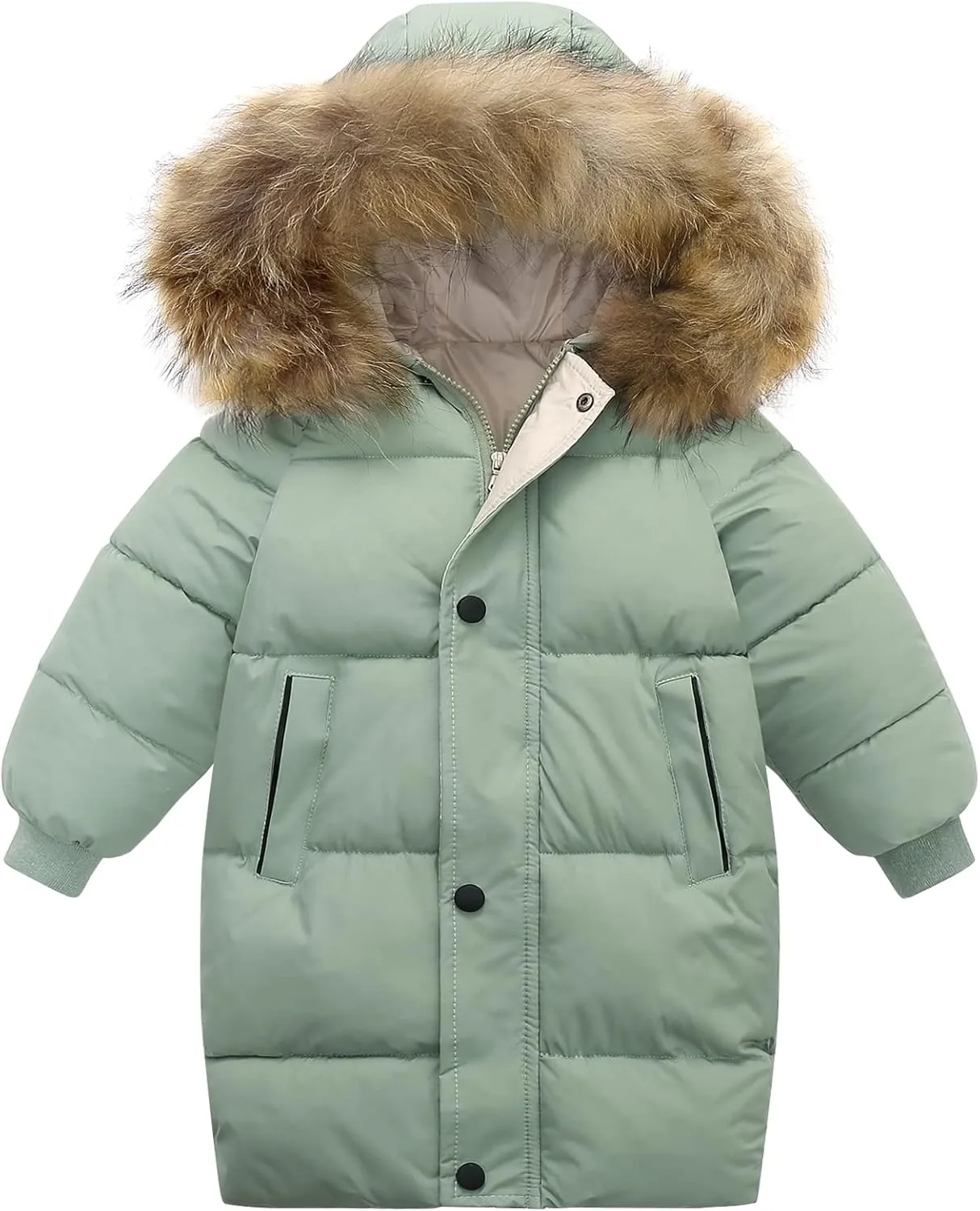 Happy Cherry Girls Boys Down Jackets Baby Coats Outerwear Jackets Little Kids Thick Waterproof Active Snowsuit Cozy Zip Up Outwear Windproof Lined Clothes Cute