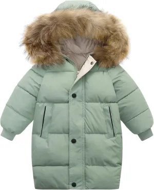 Happy Cherry Girls Boys Down Jackets Baby Coats Outerwear Jackets Little Kids Thick Waterproof Active Snowsuit Cozy Zip Up Outwear Windproof Lined Clothes Cute