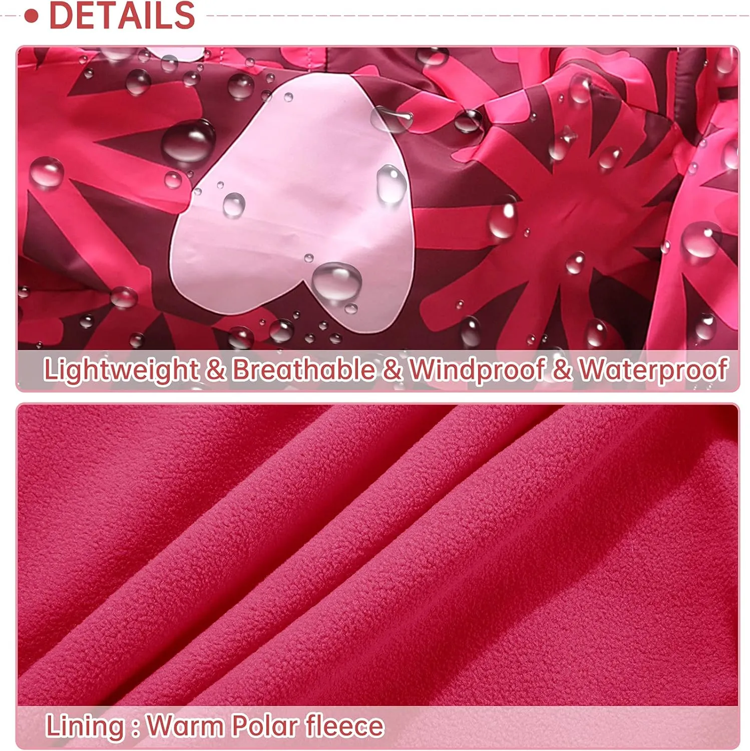 Happy Cherry Kids Boys Girls Fleece Lined Windbreaker Jacket Fashion Prints Hoodie for Fall Winter
