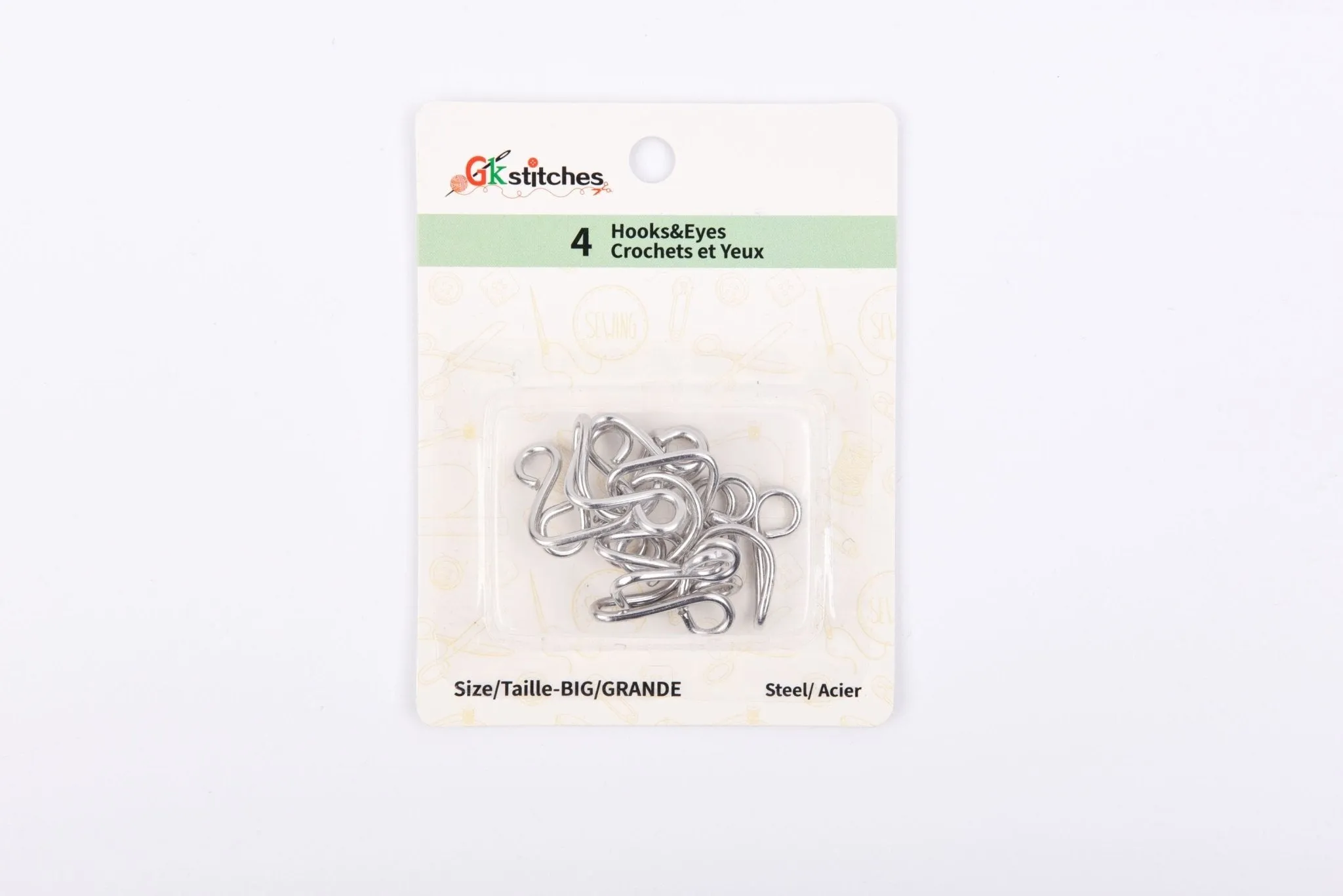 Hooks & Eyes - Steel (Big) - 4 Pack