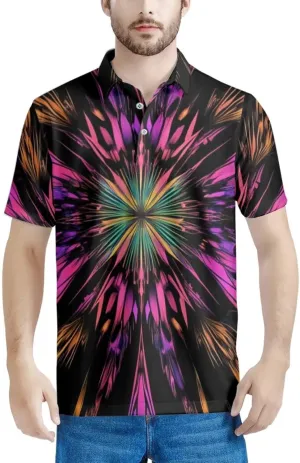 HUGS IDEA Novelty Summer Colorful Men's Short Sleevee Blouse Shirt Tees Tops T-Shirts