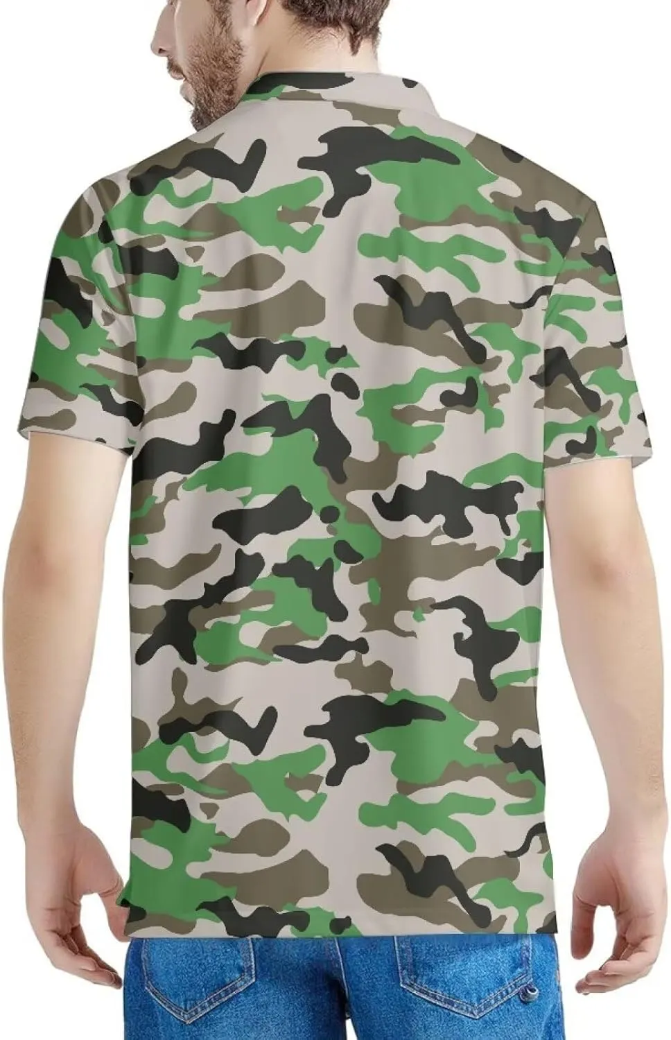 HUGS IDEA Novelty Summer Colorful Men's Short Sleevee Blouse Shirt Tees Tops T-Shirts