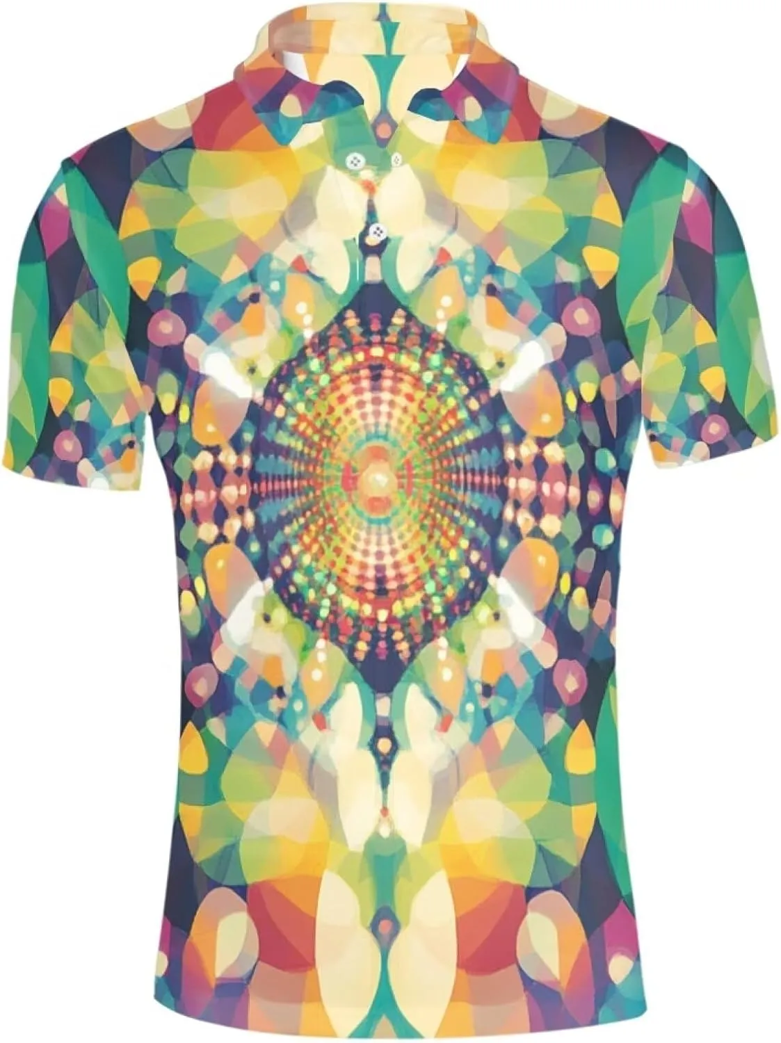 HUGS IDEA Novelty Summer Colorful Men's Short Sleevee Blouse Shirt Tees Tops T-Shirts