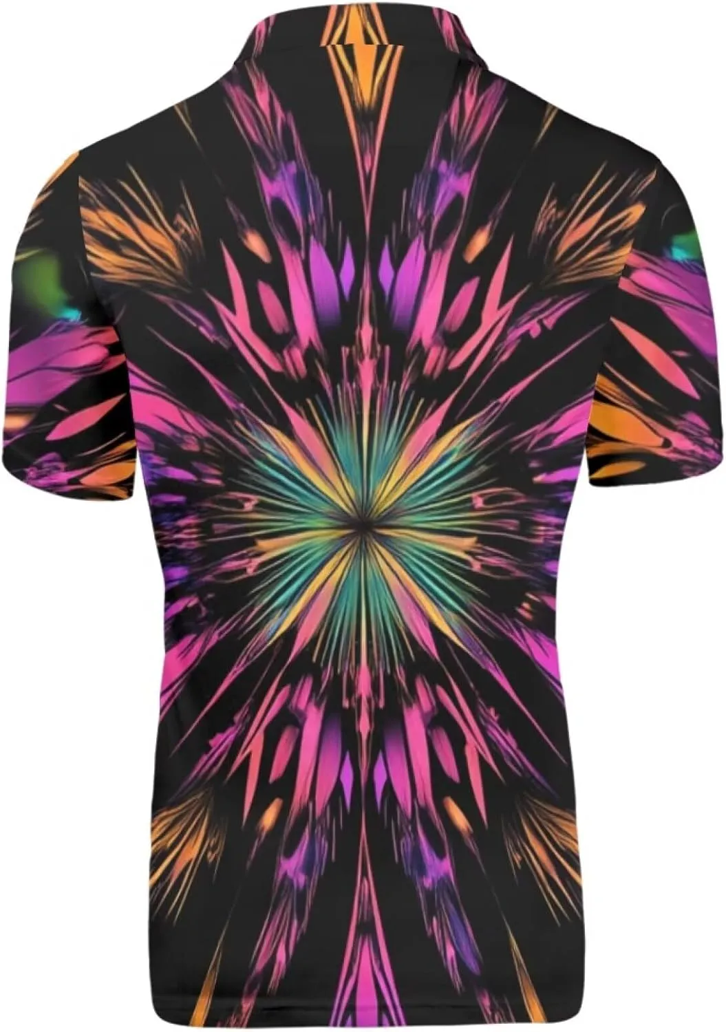 HUGS IDEA Novelty Summer Colorful Men's Short Sleevee Blouse Shirt Tees Tops T-Shirts