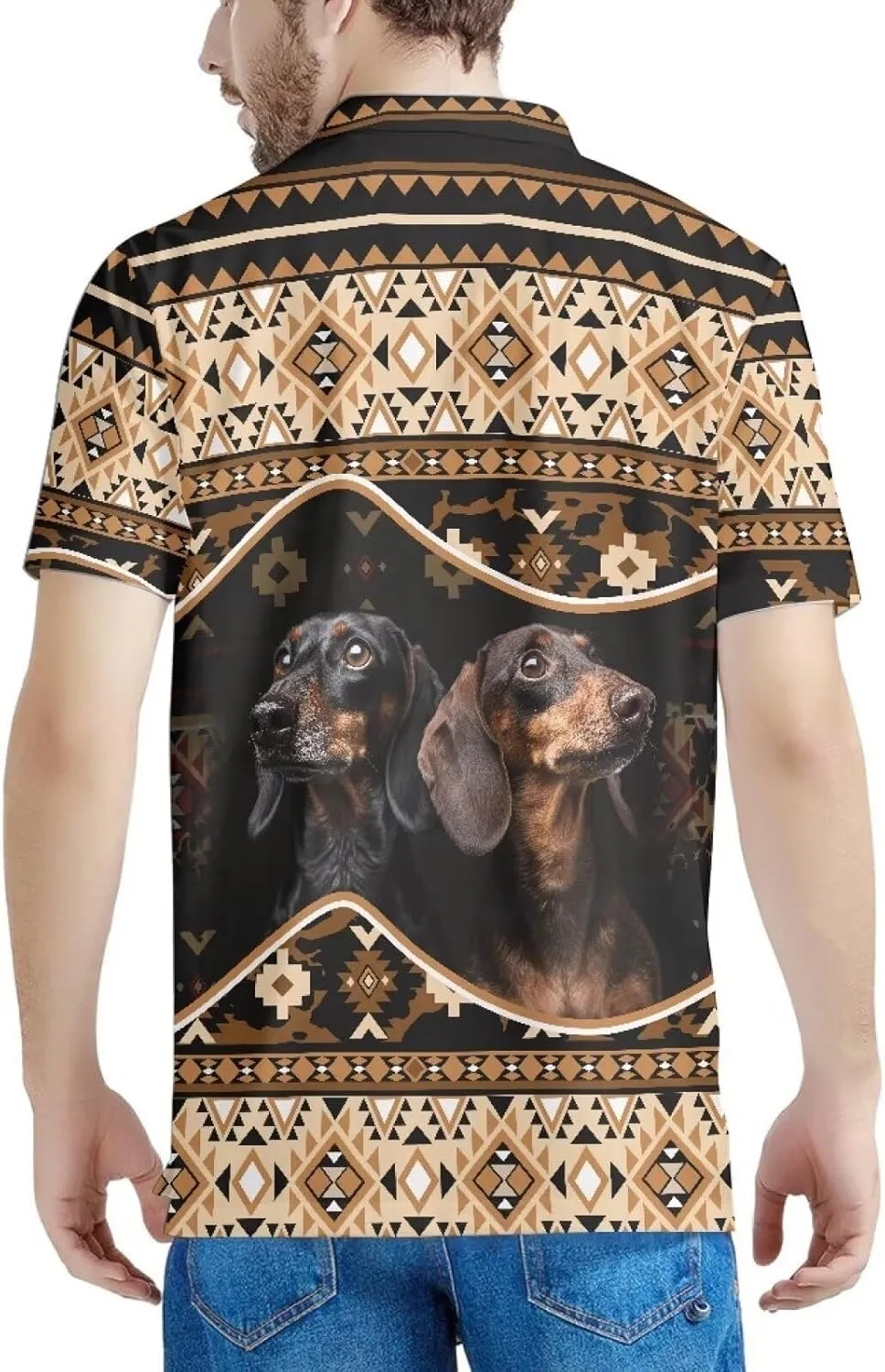 HUGS IDEA Novelty Summer Colorful Men's Short Sleevee Blouse Shirt Tees Tops T-Shirts