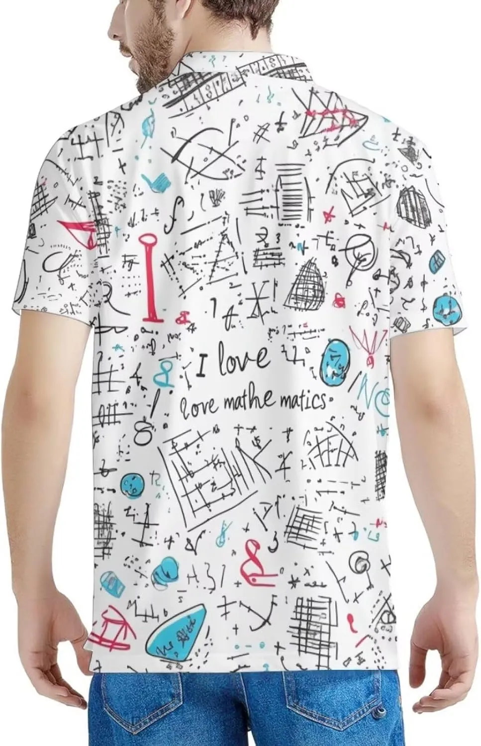 HUGS IDEA Novelty Summer Colorful Men's Short Sleevee Blouse Shirt Tees Tops T-Shirts