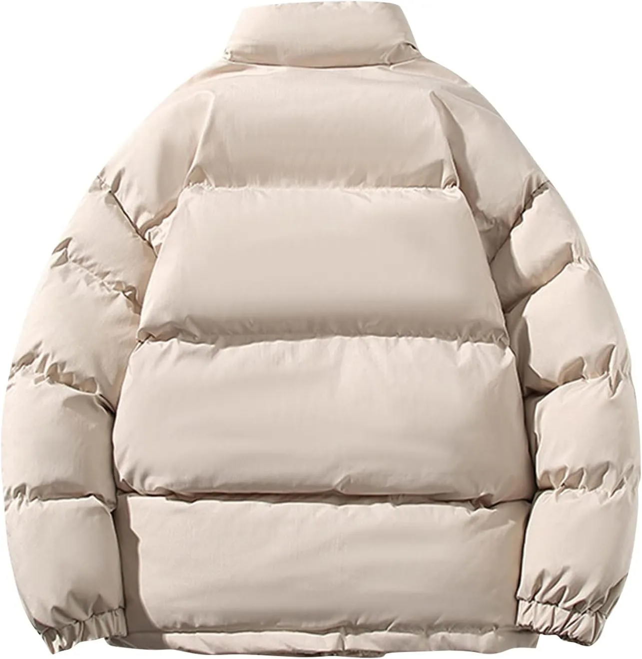 HXHYQKP Jackets for Men Men's Puffer Jacket Warm Thick Padded Winter Coat Long Sleeve Zip Up Puffy Quilted Down Jackets
