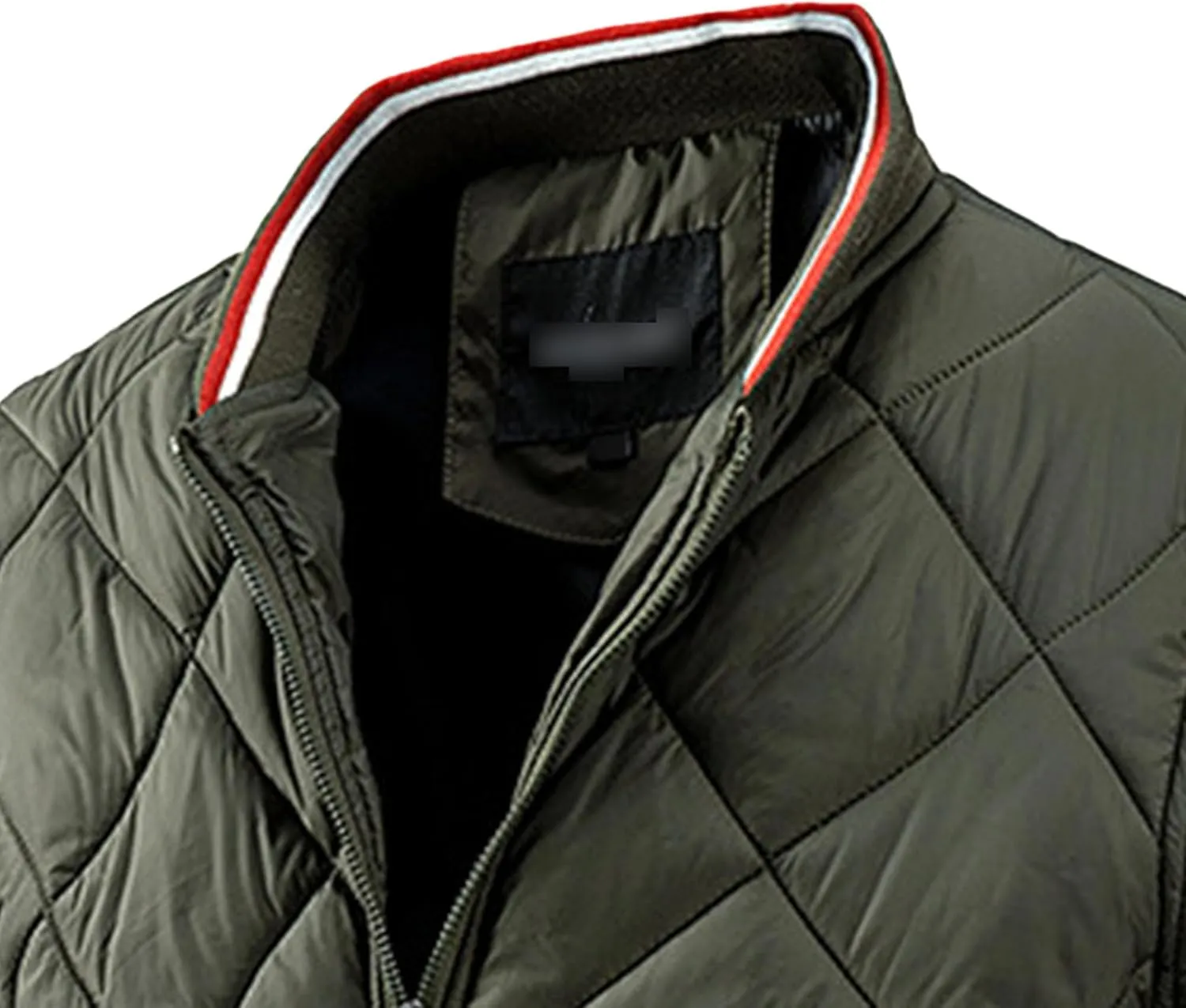 JEsilunmaMY Men's Diamond Quilted Varsity Jacket Winter Coat Windproof Bomber Jacket Baseball Casual Cotton Padded Jacket