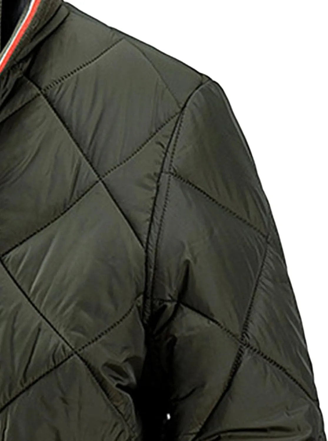 JEsilunmaMY Men's Diamond Quilted Varsity Jacket Winter Coat Windproof Bomber Jacket Baseball Casual Cotton Padded Jacket