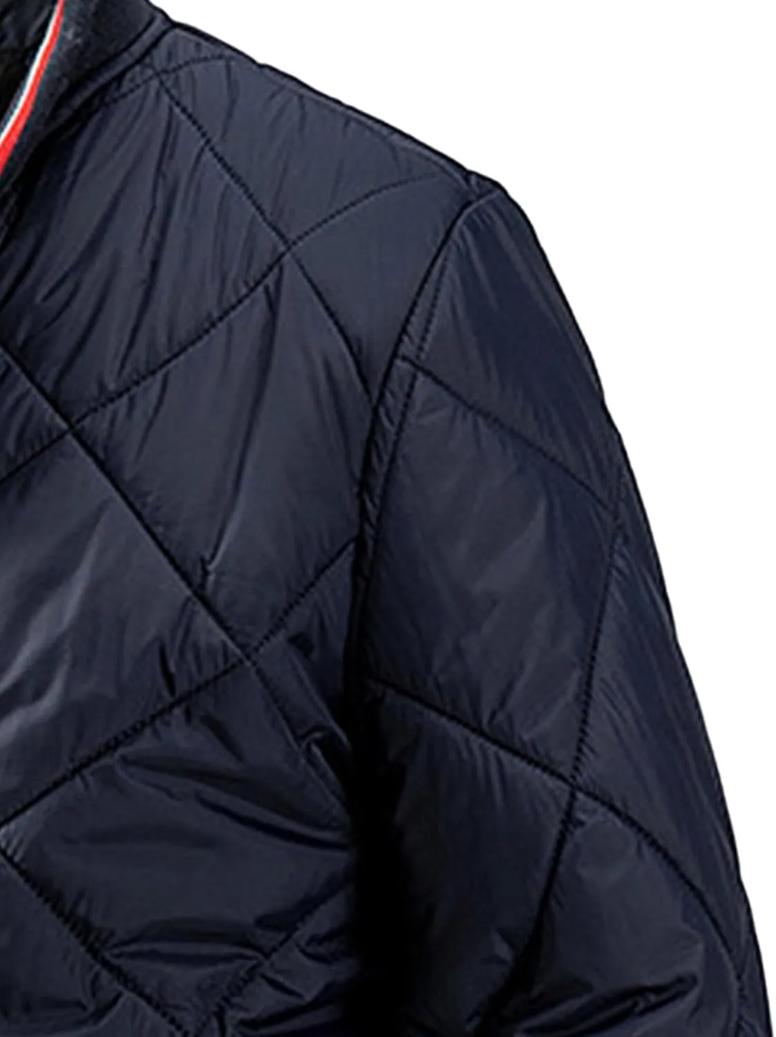 JEsilunmaMY Men's Diamond Quilted Varsity Jacket Winter Coat Windproof Bomber Jacket Baseball Casual Cotton Padded Jacket