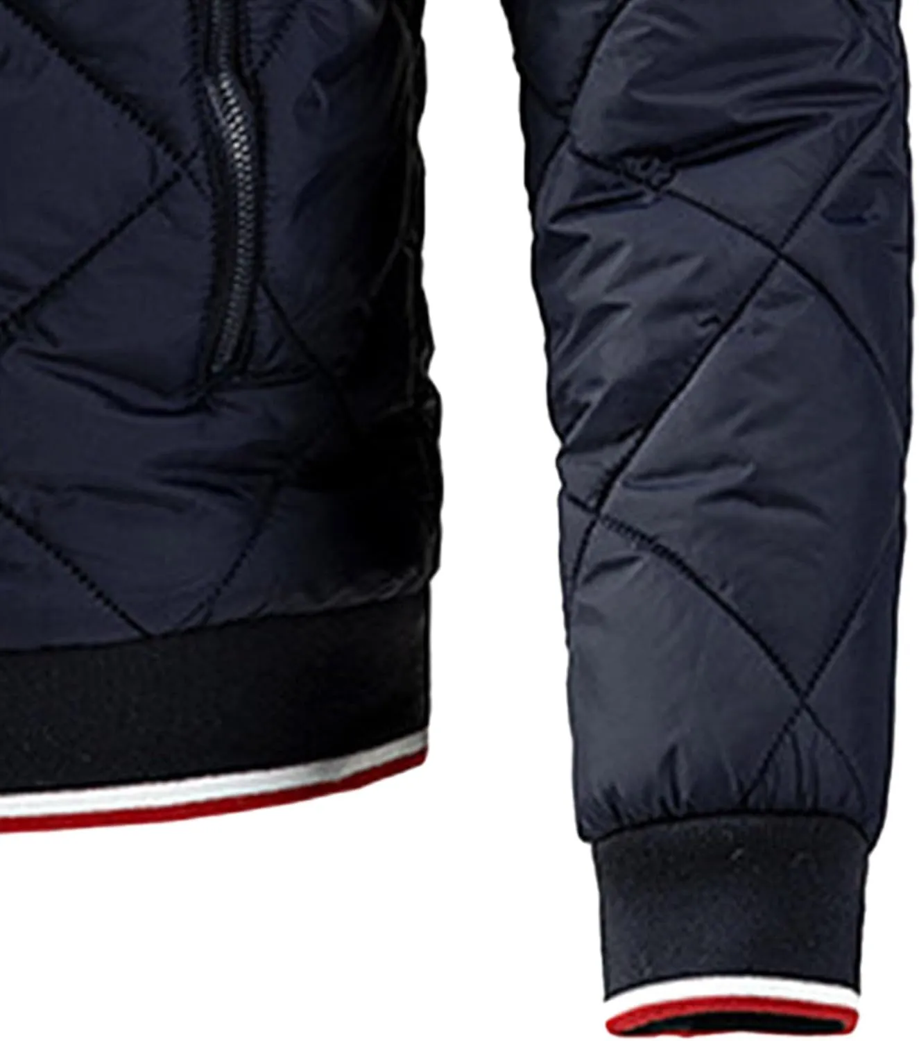 JEsilunmaMY Men's Diamond Quilted Varsity Jacket Winter Coat Windproof Bomber Jacket Baseball Casual Cotton Padded Jacket